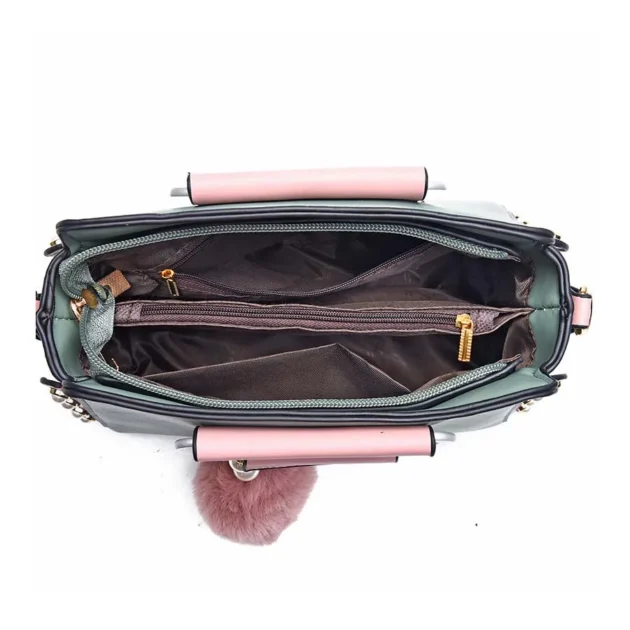2025 Luxury Leather Messenger Bag for Women – High-Grade Scrub Shoulder Bag with Hairball Charm - Image 6