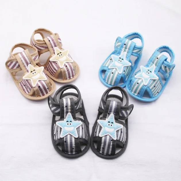 Infant Summer Sandals – Soft Sole Cotton Shoes with Star Design - Image 4