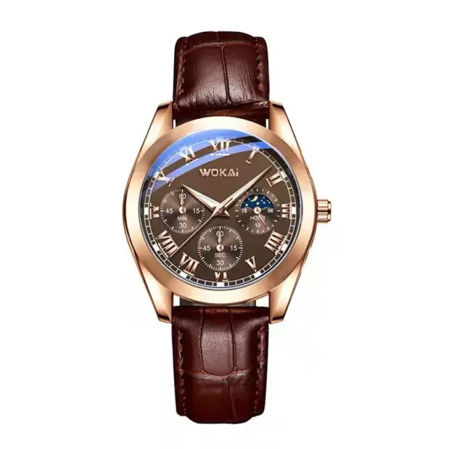 Luxury Quartz Belt Watch for Men – WOKAI Roman Sport Business Waterproof Clock - Image 3