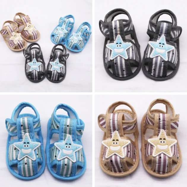 Infant Summer Sandals – Soft Sole Cotton Shoes with Star Design - Image 6