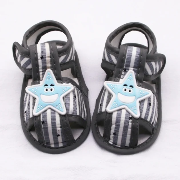 Infant Summer Sandals – Soft Sole Cotton Shoes with Star Design - Image 3