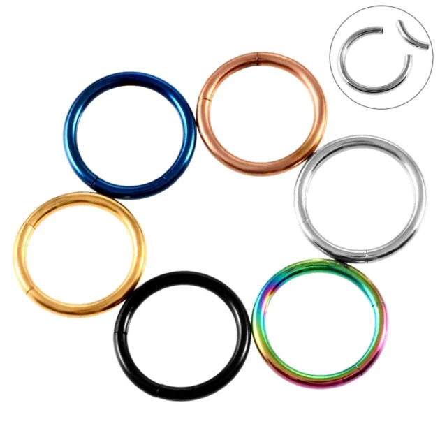 Segment Nose Hoop – Steel Piercing Ring for Septum, Cartilage, and Lip Jewelry - Image 3