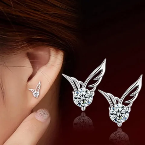 Angel Wing Stud Earrings for Women