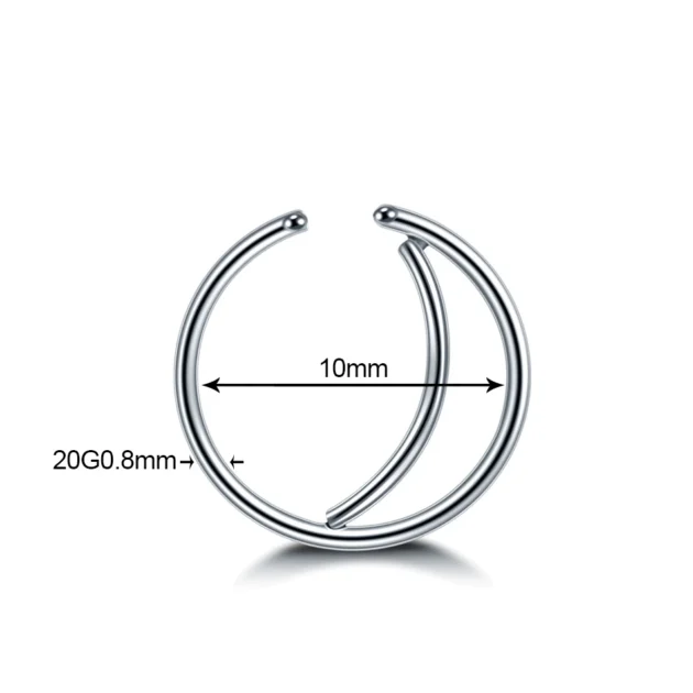 Nose Stud and Hoop Set – Steel Nose Screw, Retainer & Cartilage Piercing Jewelry - Image 4