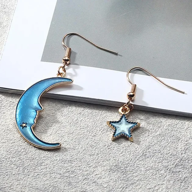 Planet Drop Earrings for Women – Cartoon Moon & Star Pendant Dangle Design, All-Match Hook Earrings, Cute Space-Inspired Jewelry - Image 6