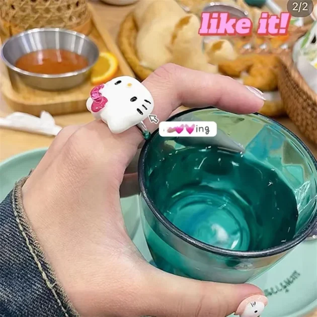 Hello Kitty Ring – Kawaii Y2K Adjustable Finger Accessory for Girls and Women - Image 4
