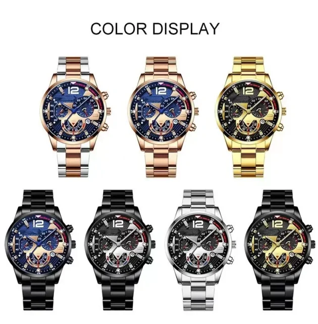 Luxury Sports Chronograph Quartz Watch for Men – Stainless Steel Geneva Top Brand - Image 3