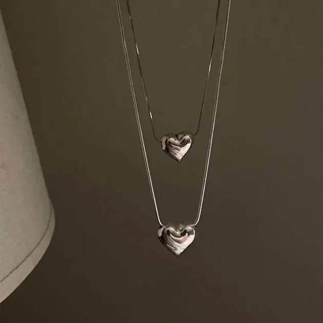 Titanium Heart Pendant Necklace – Hip Hop Clavicle Chain for Girls & Women 2023 Fashion Jewelry - Image 3