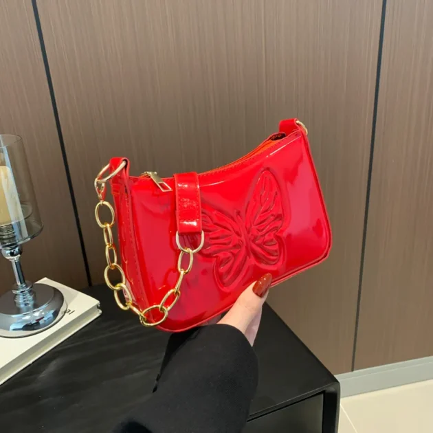 2025 Women’s Luxury Butterfly Chain Shoulder Bag – Elegant Leather Underarm Handbag & Designer Purse - Image 2