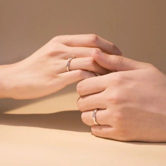 Adjustable Couple Rings Set – Silver Color, Simple Opening Design for Men and Women - Image 6