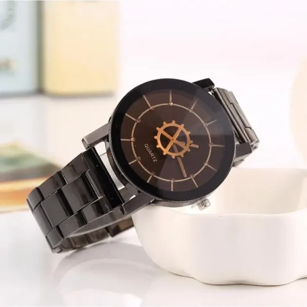 Geometric Couple Watch – Rhombus Steel Band Quartz Timepiece for Men and Women - Image 2