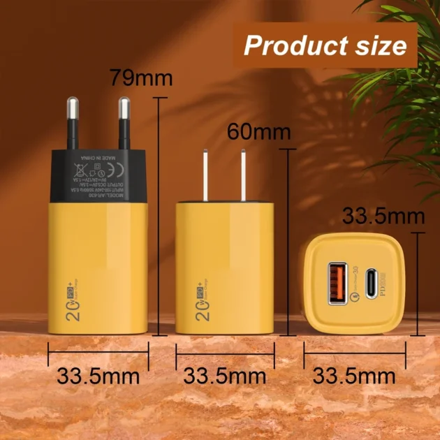 20W Mini GaN Charger – Universal Fast Charging PD USB-C Plug for Mobile Devices - Image 3