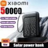 Xiaomi 50000mAh Solar Power Bank – 4-in-1 Built-in Cables with LED Lights for Huawei, Xiaomi, Samsung, and Apple