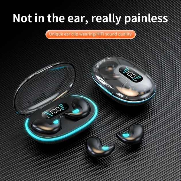 Hidden Wireless Earbuds – X55 Mini Bluetooth Headphones with Mic, Waterproof TWS Design for Sleep, Work & HD Calls - Image 4