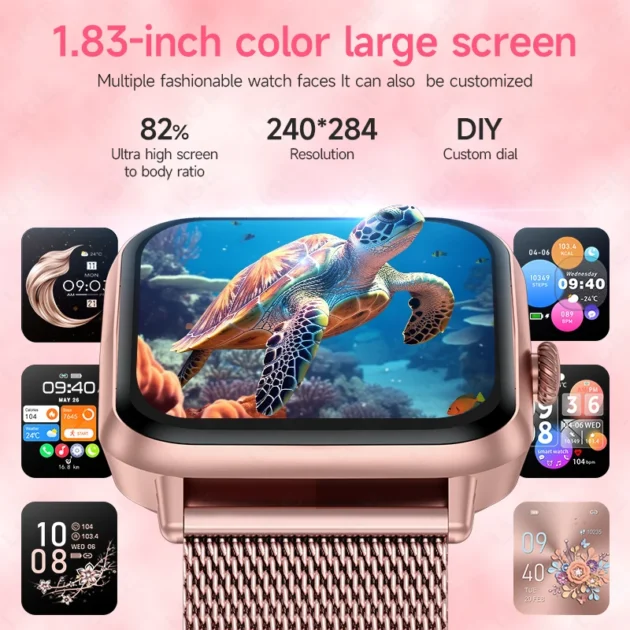 Bluetooth Waterproof Smartwatch – LIGE 1.83" HD Screen, Call Function & IP68 Waterproof, Health Monitor for Women - Image 4