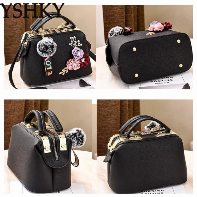 2025 Luxury Female Shoulder Bags – Designer Crossbody Handbag for Women, Hairball Travel Bag - Image 4
