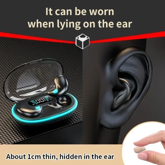 Hidden Wireless Earbuds – X55 Mini Bluetooth Headphones with Mic, Waterproof TWS Design for Sleep, Work & HD Calls - Image 5