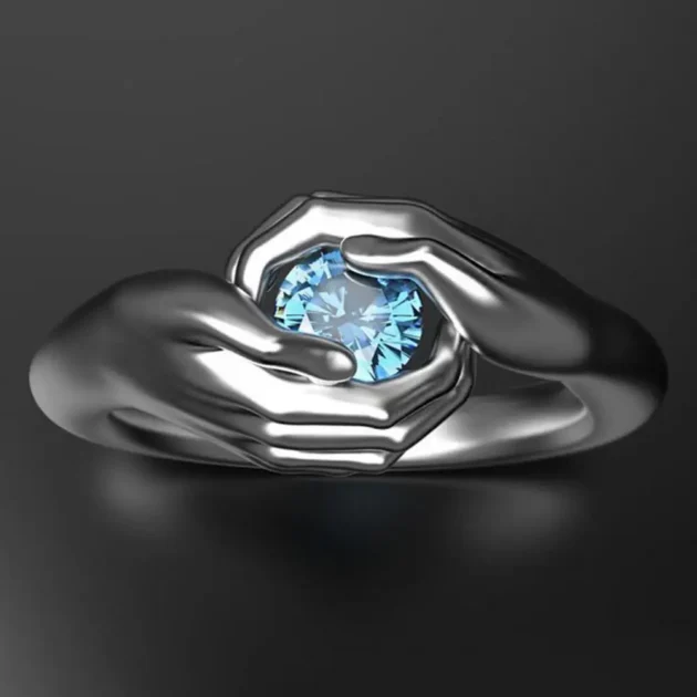 Gemstone Rings for Women – Chic Hugging Hand Design Ring, Faux Gem Party Jewelry, Elegant Gift for Her - Image 6