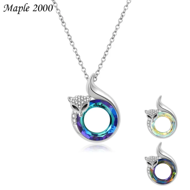 Fox Crystal Pendant Necklace – Stainless Steel Clavicle Chain Fashion Jewelry for Women - Image 2