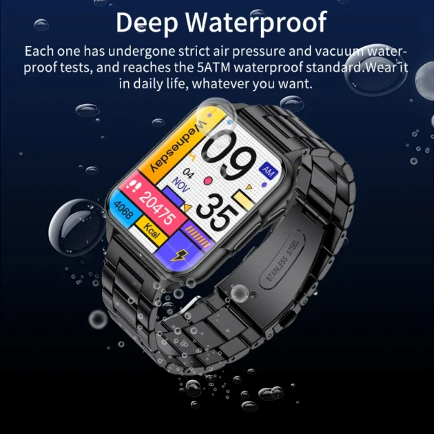 Health Tracking Smartwatch for Men – LIGE Watch with Heart Rate, Body Temperature, Blood Oxygen, Flashlight & IP68 Waterproof - Image 4