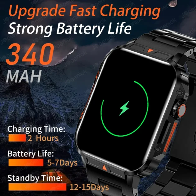 Outdoor Sports Smartwatch for Men – 1.95" BT Call, Heart Rate, Blood Oxygen, Waterproof Smart Watch for Android & iOS - Image 3