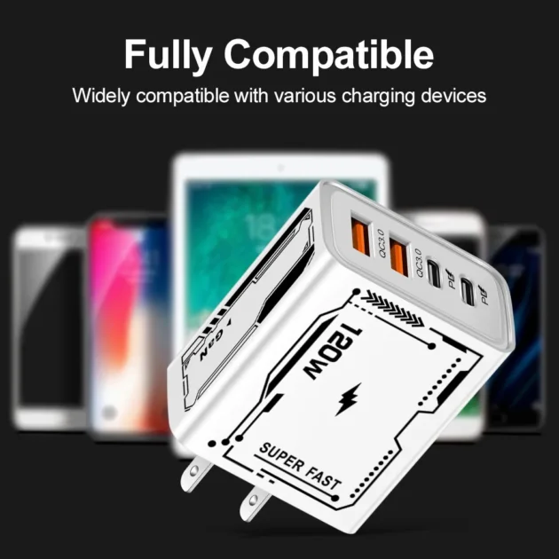 120W USB C Fast Charger – Quick Charge High-Speed Adapter for iPhone 16, Xiaomi, Samsung Mobile Devices - Image 5