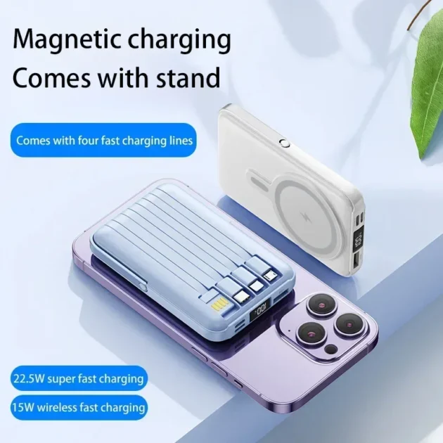 200000mAh Magnetic Power Bank – 22.5W Fast Wireless Charger for iPhone & Xiaomi Devices - Image 4