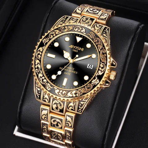 Retro Quartz Watch for Men – Fully Automatic Waterproof Casual Wristwatch