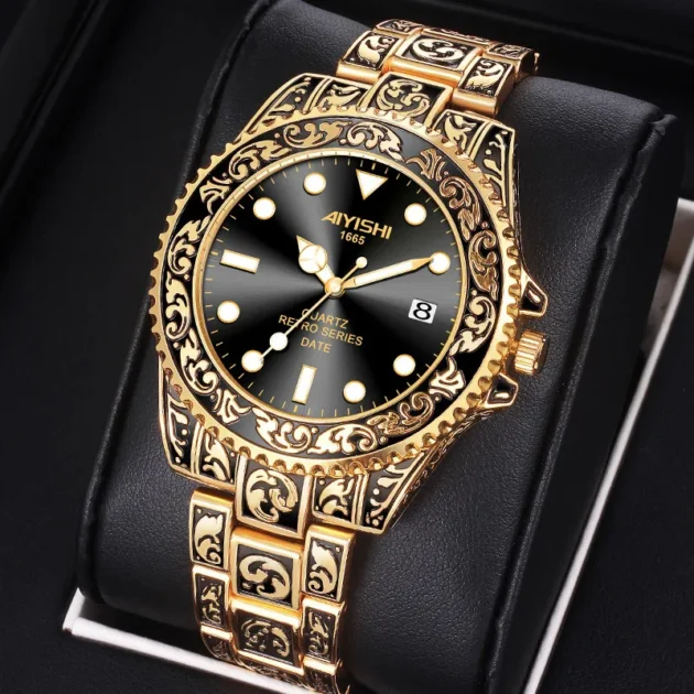 Retro Quartz Watch for Men – Fully Automatic Waterproof Casual Wristwatch