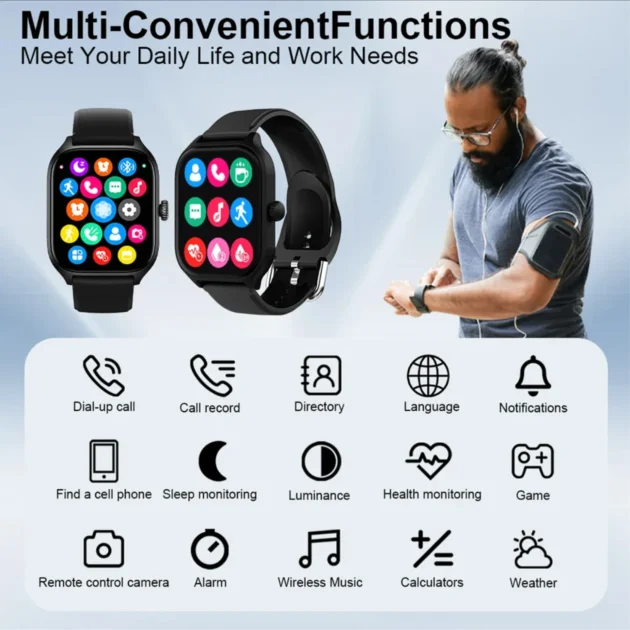 Bluetooth Calling Smartwatch – H9 with Call Dialing, Heart Rate, SpO2, Calorie Tracker & Multifunction Fitness Features - Image 6