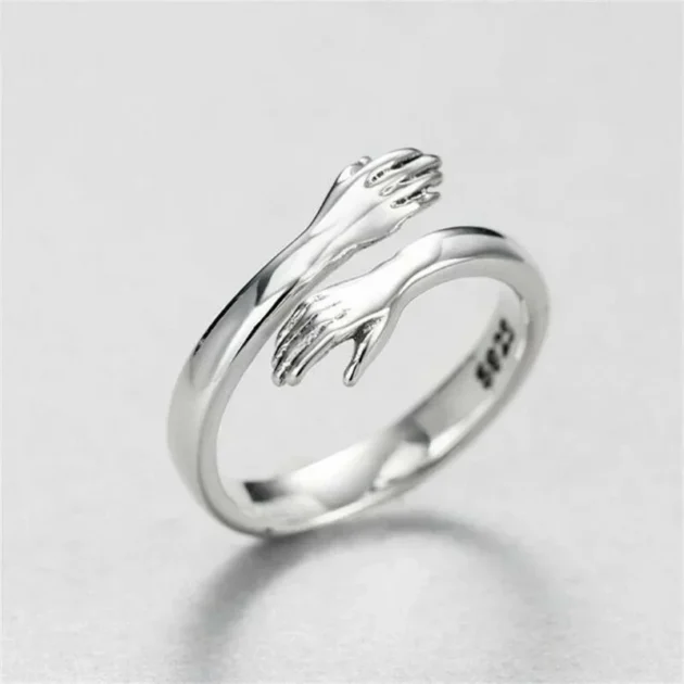 Adjustable Rings for Women – Romantic Love Hug Hand Ring, Open Finger Couple Jewelry, Creative Forever Gift - Image 2