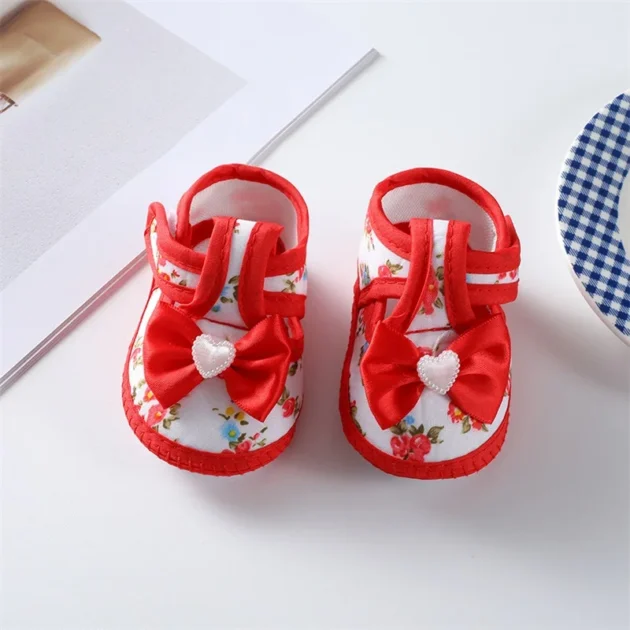 Newborn Baby Girl Sandals – Floral Print Soft Sole First Walkers for 0-12 Months - Image 4