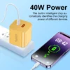 40W Type-C Fast Charger Adapter – PD USB Quick Charging for iPhone, Samsung & Xiaomi