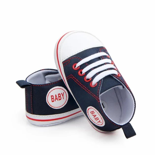 Baby Canvas Sneakers – Classic Sports Letter Print Anti-Slip Shoes for Newborn Boys & Girls - Image 6
