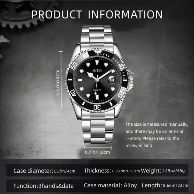 Luxury Business Quartz Watch for Men – Geneva Sport Watch with Calendar Function - Image 5