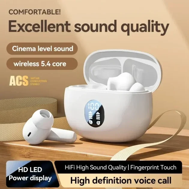 Bluetooth Earbuds with Mic – TWS S510 Wireless Headphones for Music & Calls, Waterproof In-Ear Headset for All Smartphones - Image 3