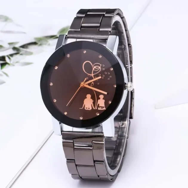 Elegant Dial Quartz Watch for Ladies with Vintage Steel Strap and Rhinestone Calendar Display - Image 2