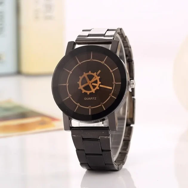 Elegant Dial Quartz Watch for Ladies with Vintage Steel Strap and Rhinestone Calendar Display - Image 3
