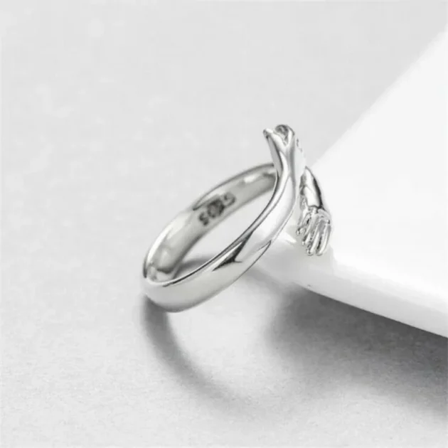 Adjustable Rings for Women – Romantic Love Hug Hand Ring, Open Finger Couple Jewelry, Creative Forever Gift - Image 5