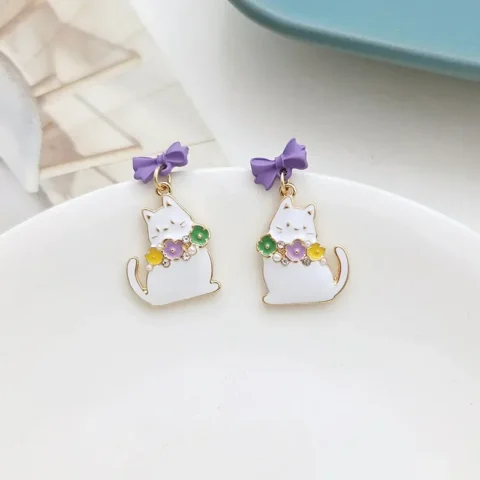 Cat Bow Earrings for Women