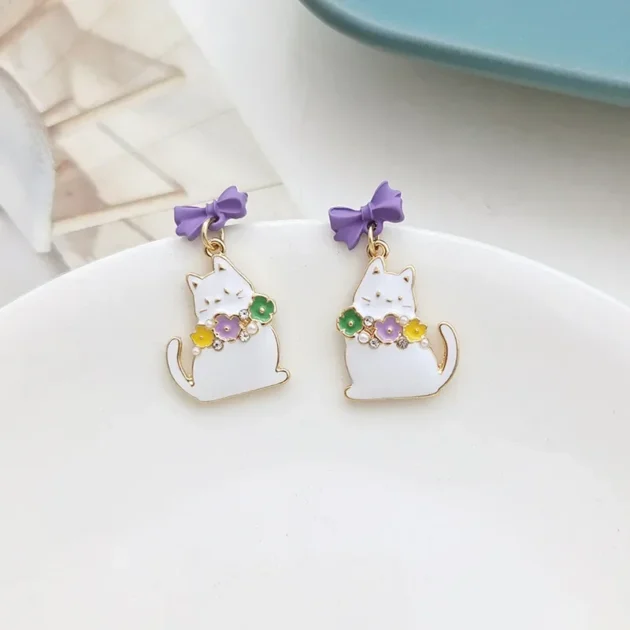 Cat Bow Earrings for Women