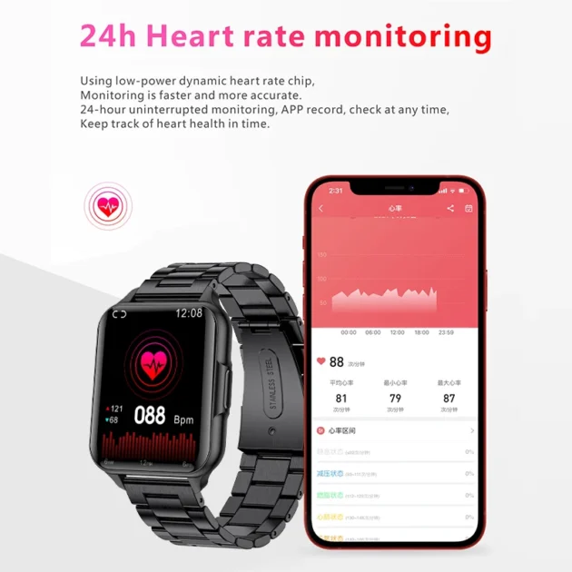 Health Tracking Smartwatch for Men – LIGE Watch with Heart Rate, Body Temperature, Blood Oxygen, Flashlight & IP68 Waterproof - Image 5