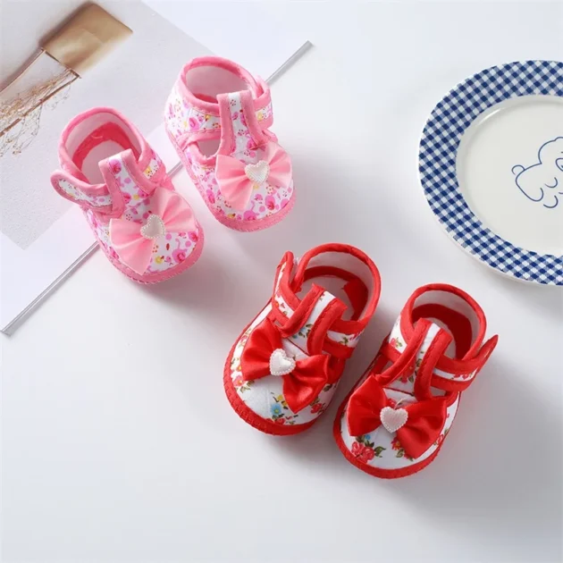 Newborn Baby Girl Sandals – Floral Print Soft Sole First Walkers for 0-12 Months - Image 2
