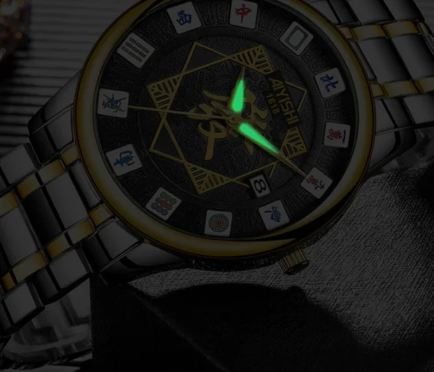 Creative Mahjong Quartz Watch for Men – 2025 Fashion Business Style Timepiece - Image 6