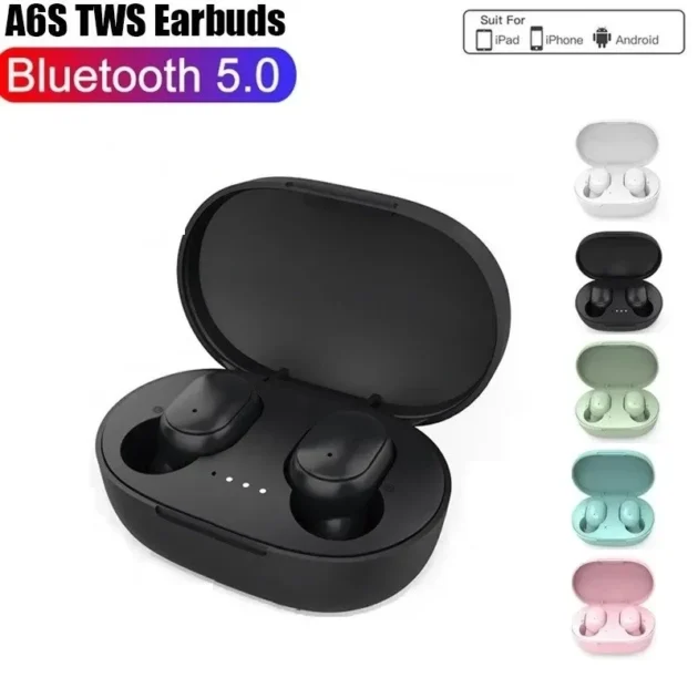 Touch Control Wireless Earbuds – A6S TWS Bluetooth 5.1 Headphones with Mic, Waterproof Sports Headset for Xiaomi