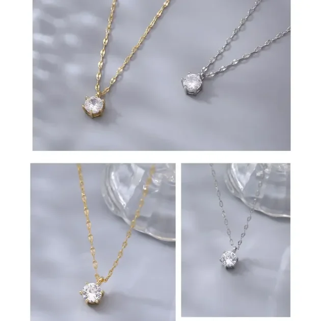 Silver Color Crystal Zirconia Pendant Necklace – Elegant Jewelry for Women, Drop Shipping Available - Image 3
