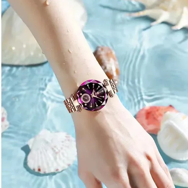 2025 Rose Gold Steel Quartz Watch – Luxury Jewelry Design Waterproof Fashion Swiss Timepiece for Ladies - Image 4
