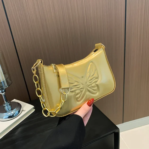2025 Women’s Luxury Butterfly Chain Shoulder Bag – Elegant Leather Underarm Handbag & Designer Purse - Image 3