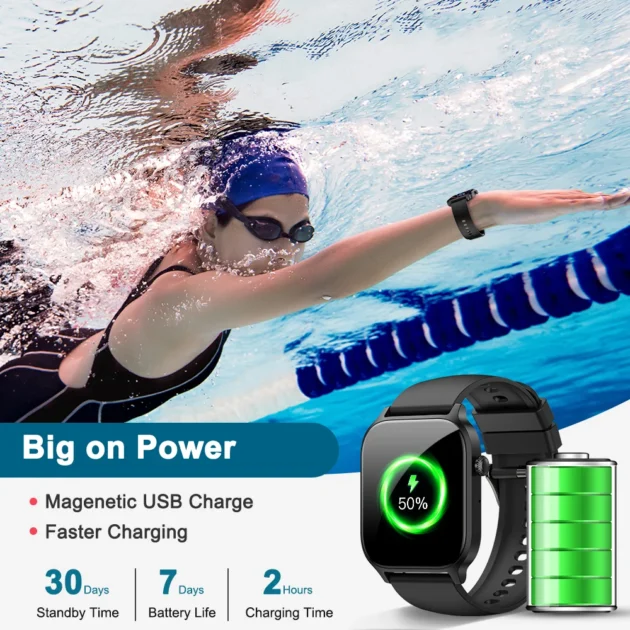 Diving Smartwatch for Men and Women – IUTECH Y7 2025, 1.85" Screen, Bluetooth Call & Health Tracking Smart Watch - Image 6