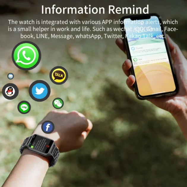 Health Tracking Smartwatch for Men – LIGE Watch with Heart Rate, Body Temperature, Blood Oxygen, Flashlight & IP68 Waterproof - Image 2